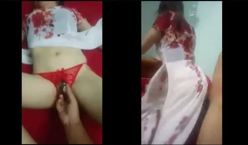 Phang chị áo dài với quần lót dây ngọc